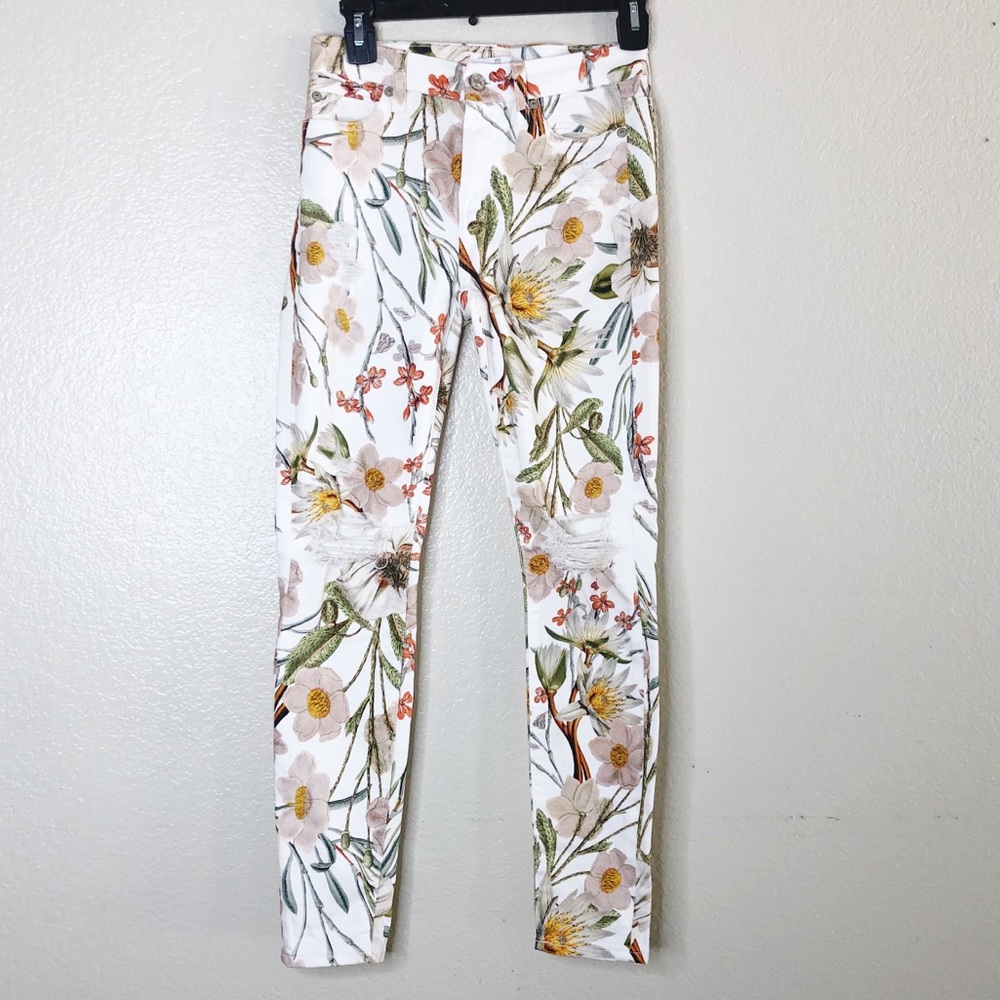 Floral Print Denim  jeans | 7 For All Man Kind